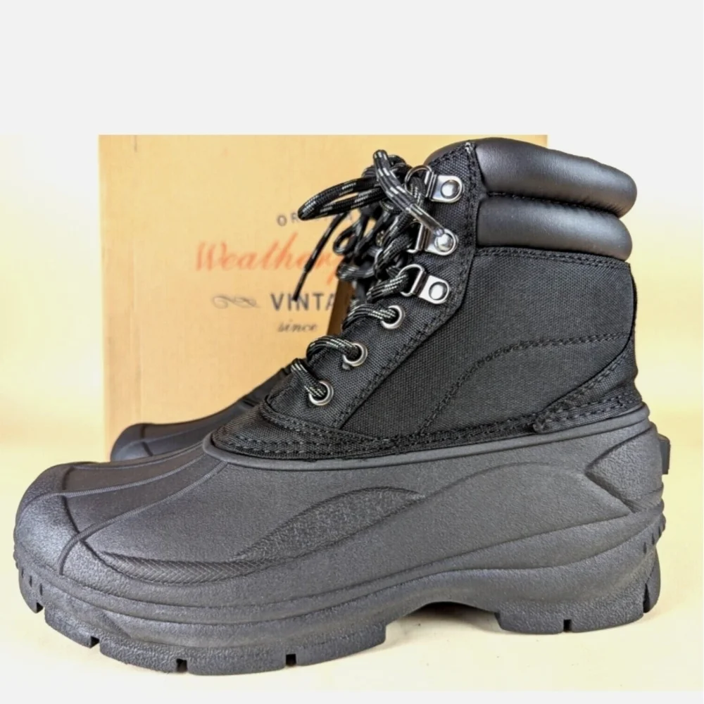 Weatherproof Men's Black Vintage Duck Boots